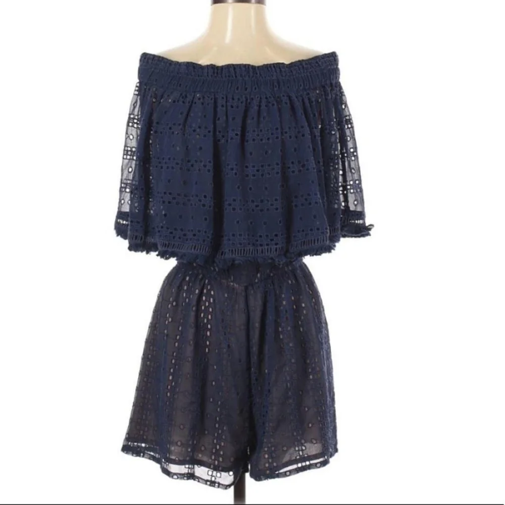 Anthropologie Romper Womens Small Blue Ranna Gill Tiered Ruffle Layered Boho - Picture 4 of 16